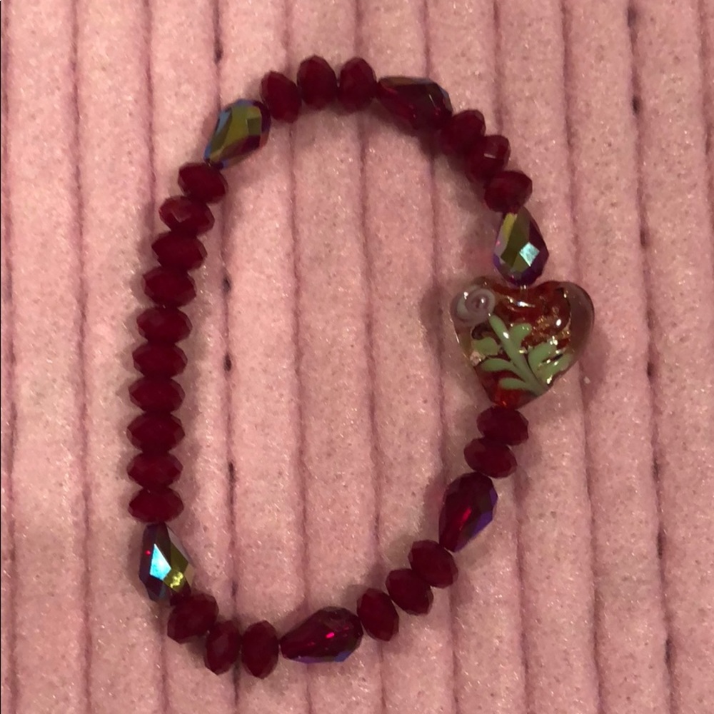 New Red and heart Swarovski bracelet